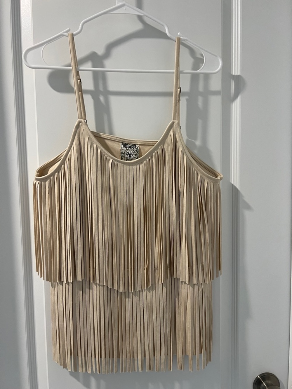 Vocal Cream Label Fringe Top